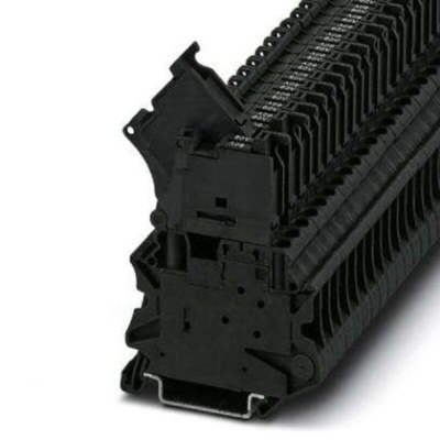 Phoenix Contact UT Series Black DIN Rail Terminal Block, Single-Level