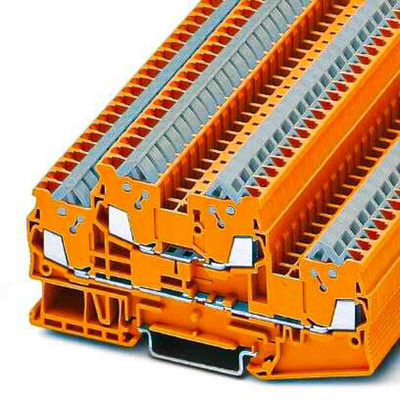 Phoenix Contact 5, QTTCB 1 Series Orange Double Level Terminal Block, 0.25 → 1.5mm², Quick Connect Termination,