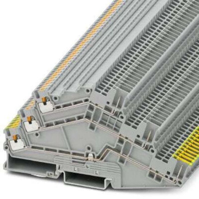 Phoenix Contact PTS 1.5/S-PE/L/L/3P Series Grey Earth Terminal Block, 0.14 → 1.5mm², Push In Termination