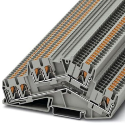 Phoenix Contact PTTBS 2.5-TWIN Series Grey Double Level Terminal Block, 0.14 → 4mm², Push In Termination