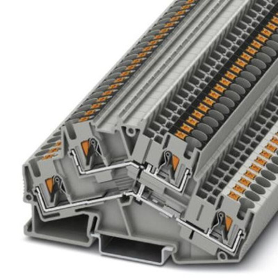 Phoenix Contact PTTBS 4-PV Series Grey Double Level Terminal Block, 0.2 → 6mm², Push In Termination, ATEX, IECEx