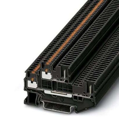 Phoenix Contact PTTB 1.5/S/2P BK Series Black Double Level Terminal Block, 0.14 → 1.5mm²
