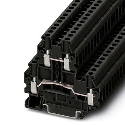 Phoenix Contact UTTB 4 Series Black Double Level Terminal Block, 0.14 → 6mm², Screw Termination, ATEX, IECEx