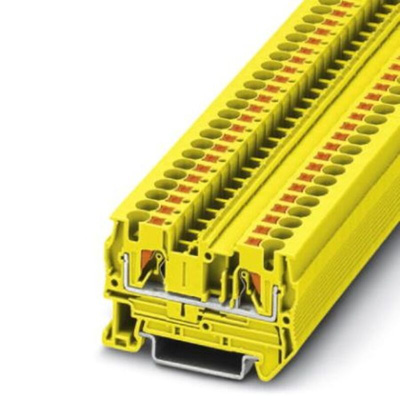 Phoenix Contact PT 4 YE Series Yellow Component Terminal Block, 6mm², Push In Termination, ATEX, IECEx