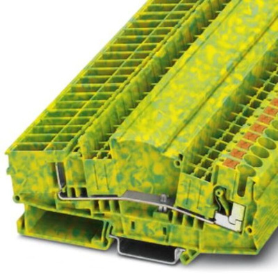 Phoenix Contact PTMED 6 Series Green, Yellow Component Terminal Block, 10mm², Push In Termination