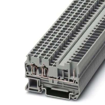 Phoenix Contact 5-TWIN/ 1P, ST 2 Series Grey Feed Through Terminal Block, 4mm², Plug In Termination