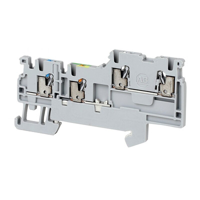 Rockwell Automation 1492-P Series Grey DIN Rail Terminal Block