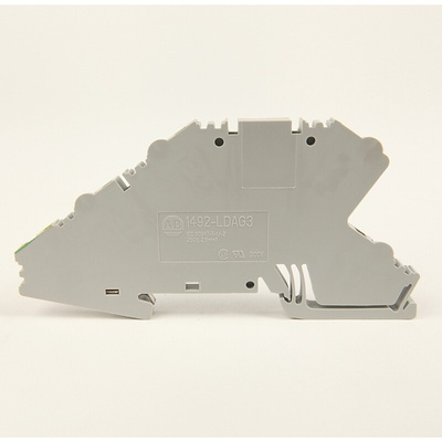 Rockwell Automation 1492 Series Grey DIN Rail Terminal Block, 2.5mm², Spring Clamp Termination