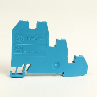 Rockwell Automation 1492-W Series Blue DIN Rail Terminal Block, Screw Termination
