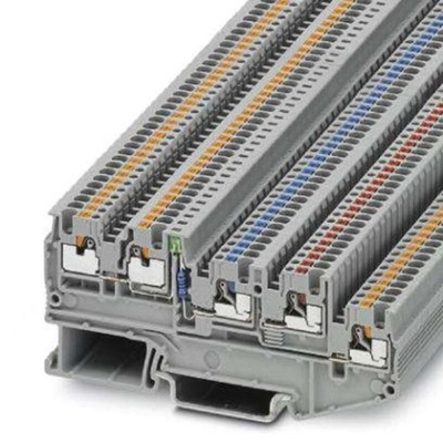 Phoenix Contact PTIO 1 Series Grey Component Terminal Block, Push In Termination