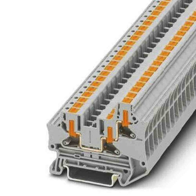 Phoenix Contact PTV Series Grey Feed Through Terminal Block, Push In Termination