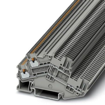 Phoenix Contact PTTBS 1.5/S/2P-PV Series Grey Double Level Terminal Block, 0.14 → 1.5mm², Push In Termination