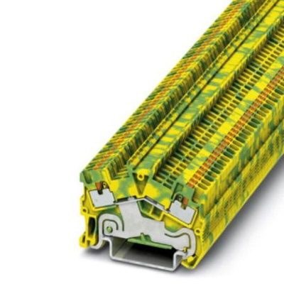 Phoenix Contact PTS 1.5/S-PE Series Earth Terminal Block, 0.14 → 1.5mm², Push In Termination, ATEX, IECEx