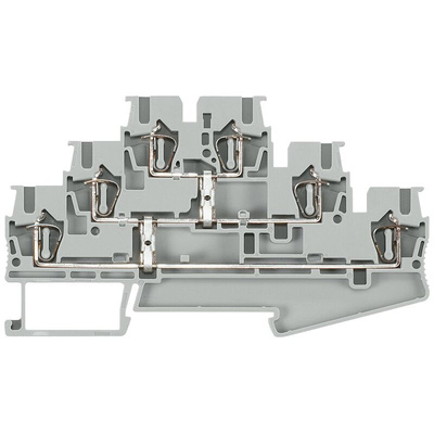 Siemens ALPHA Series Grey DIN Rail Terminal Block, 2.5mm², Triple-Level, Spring Termination