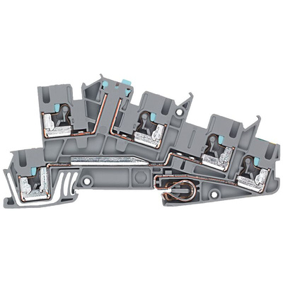 Siemens ALPHA Series Grey DIN Rail Terminal Block, 2.5mm², Triple-Level, Plug In Termination
