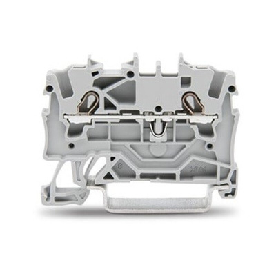 Wago TOPJOB S, 2001 Series Grey Feed Through Terminal Block, 1.5mm², Single-Level, Push-In Cage Clamp Termination,
