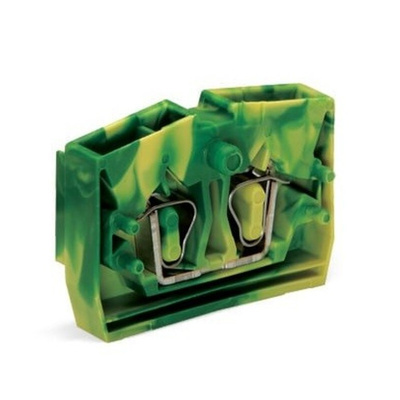 Wago 264 Series Green/Yellow End Terminal Block, 2.5mm², Single-Level, Cage Clamp Termination