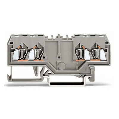 Wago 280 Series Grey Feed Through Terminal Block, 2.5mm², Single-Level, Cage Clamp Termination