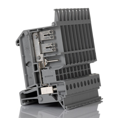 Phoenix Contact 8-0, 8), VBSTB 4-FS (6-2 Series Grey Feed Through Terminal Block, 2.5mm², 1-Level, Screw Termination