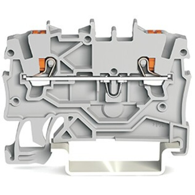 Wago TOPJOB S, 2200 Series Grey Feed Through Terminal Block, 1mm², Single-Level, Push-In Cage Clamp Termination, ATEX,