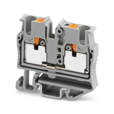 Phoenix Contact 5-NS 15, MPT 2 Series Grey Feed Through Terminal Block, 2.5mm², 1-Level, Push In Termination