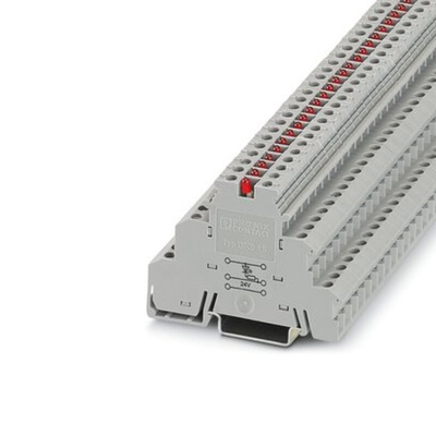 Phoenix Contact DIKD 1.5-LA 24RD/O-M Series Grey Terminal Block, 2.5mm², Triple-Level, Screw Termination