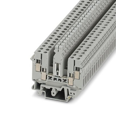 Phoenix Contact UDK 4-T Series Grey Feed Through Terminal Block, 4mm², 1-Level, Screw Termination