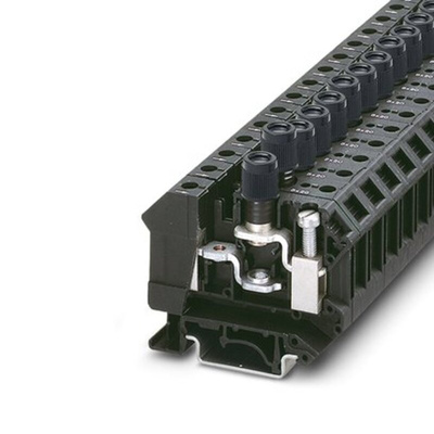 Phoenix Contact UK 10-DREHSI/K(5X25) Series Black Modular Terminal Block, 16mm², 1-Level, Screw Termination