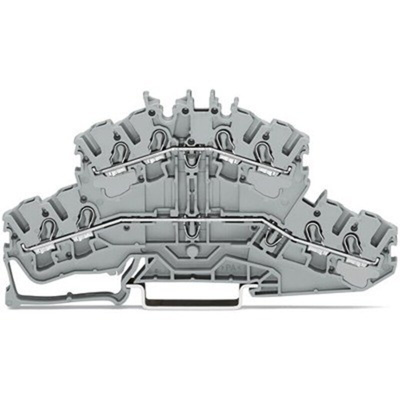 Wago TOPJOB S Series Grey DIN Rail Terminal Block, 2.5mm², 2-Level, Push-In Cage Clamp Termination, ATEX, EAC Ex, IECEx