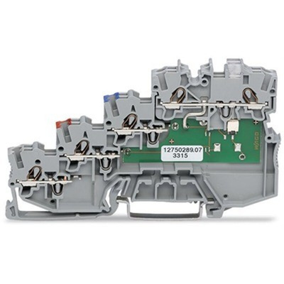 Wago TOPJOB S Series Grey DIN Rail Terminal Block, 1mm², 4-Level, Push-In Cage Clamp Termination