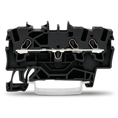 Wago TOPJOB S Series Black DIN Rail Terminal Block, 1.5mm², 1-Level, Push-In Cage Clamp Termination, ATEX, EAC Ex, IECEx