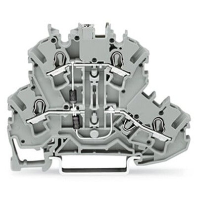 Wago TOPJOB S Series Grey Double Level Terminal Block, 2.5mm², 2-Level, Push In Termination