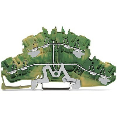 Wago TOPJOB S Series Green, Yellow Double Level Terminal Block, 2.5mm², 2-Level, Push In Termination, ATEX, CSA, IECEx