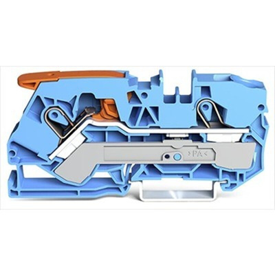 Wago TOPJOB S Series Blue DIN Rail Terminal Block, 10mm², 1-Level, Push In Termination, ATEX, IECE