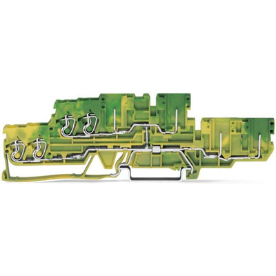 Wago 870 Series Green, Yellow Carrier Terminal Block, 2.5mm², 2-Level, Cage Clamp Termination