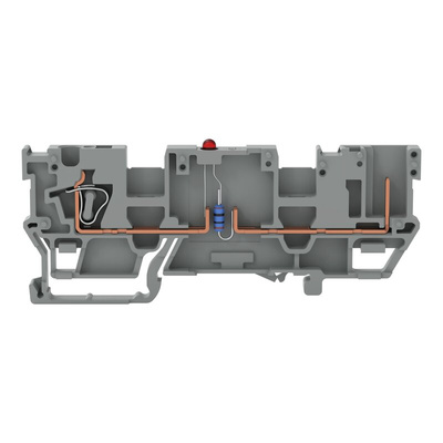 Wago 769 Series Grey Carrier Terminal Block, 4mm², 1-Level, Cage Clamp Termination, CSA