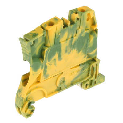 Entrelec ZS4 Series Green/Yellow Standard Din Rail Terminal, 4mm², Screw Termination, ATEX