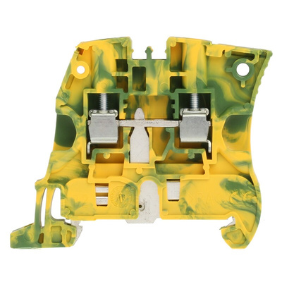 Entrelec ZS4 Series Green/Yellow Standard Din Rail Terminal, 4mm², Screw Termination, ATEX