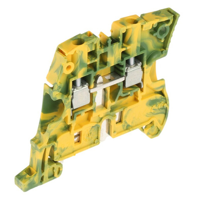 Entrelec ZS4 Series Green/Yellow Standard Din Rail Terminal, 4mm², Screw Termination, ATEX