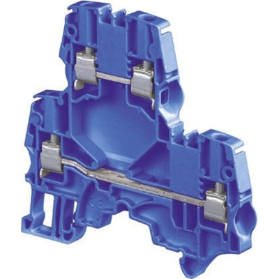 Entrelec ZS4-D2 Series Blue Double Level Terminal Block, 4mm², Double-Level, Screw Termination, ATEX
