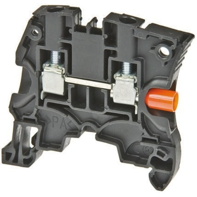 Entrelec ZS10 Series Black Feed Through Terminal Block, Double-Level, Screw Termination, ATEX