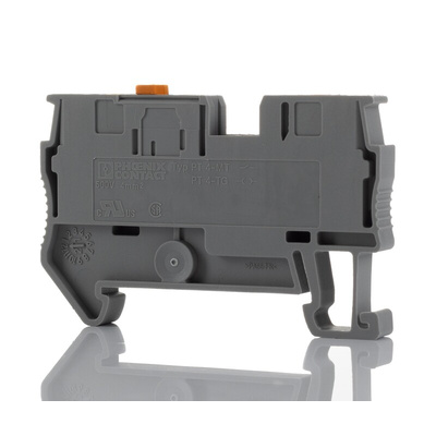 Phoenix Contact PT 4-MT Series Grey Disconnect Terminal Block, Single-Level, Push In Termination