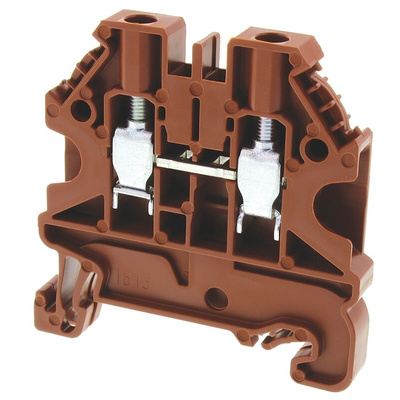 Wieland WT 4 Series Brown Feed Through Terminal Block, Single-Level, Screw Termination, ATEX