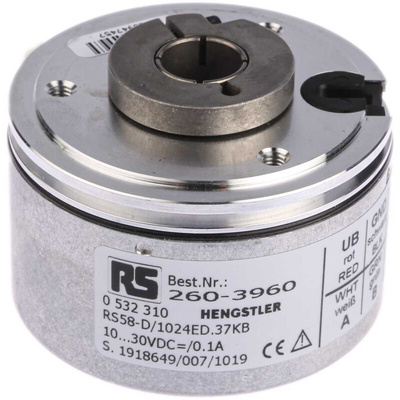 Hengstler RI58-D Series Incremental Incremental Encoder, 1024 ppr, Push Pull Signal, Hollow Type, 12mm Shaft