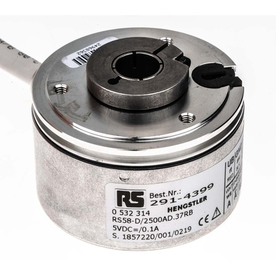 Hengstler RI58-D Series Incremental Incremental Encoder, 2500 ppr, RS422 Signal, Hollow Type, 12mm Shaft