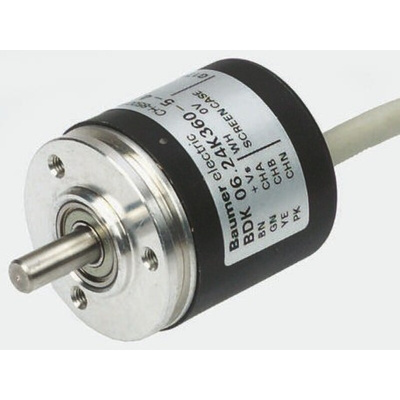 Baumer BDK Series Optical Incremental Encoder, 100 ppr, HTL/Push Pull Signal, Solid Type, 5mm Shaft