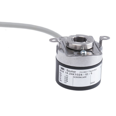 Baumer BHK Series Optical Incremental Encoder, 1024 ppr, HTL/Push Pull Signal, Hollow Type, 12mm Shaft