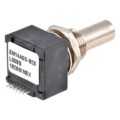 Bourns EM14 Series Optical Incremental Encoder, 8 ppr, Quadrature Signal, Slotted Type, 1/4in Shaft