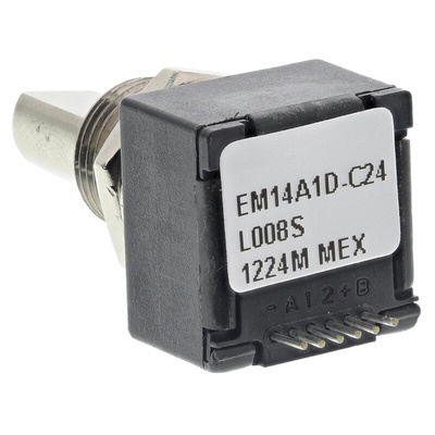 Bourns EM14 Series Optical Incremental Encoder, 8 ppr, Quadrature Signal, Solid Type, 1/4in Shaft