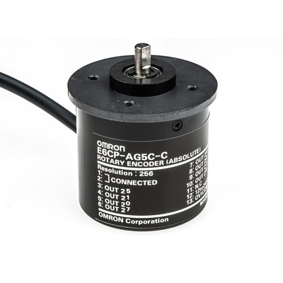 Omron E6CP Series Incremental Incremental Encoder, 256 ppr, Open Collector Signal, Solid Type, 6mm Shaft